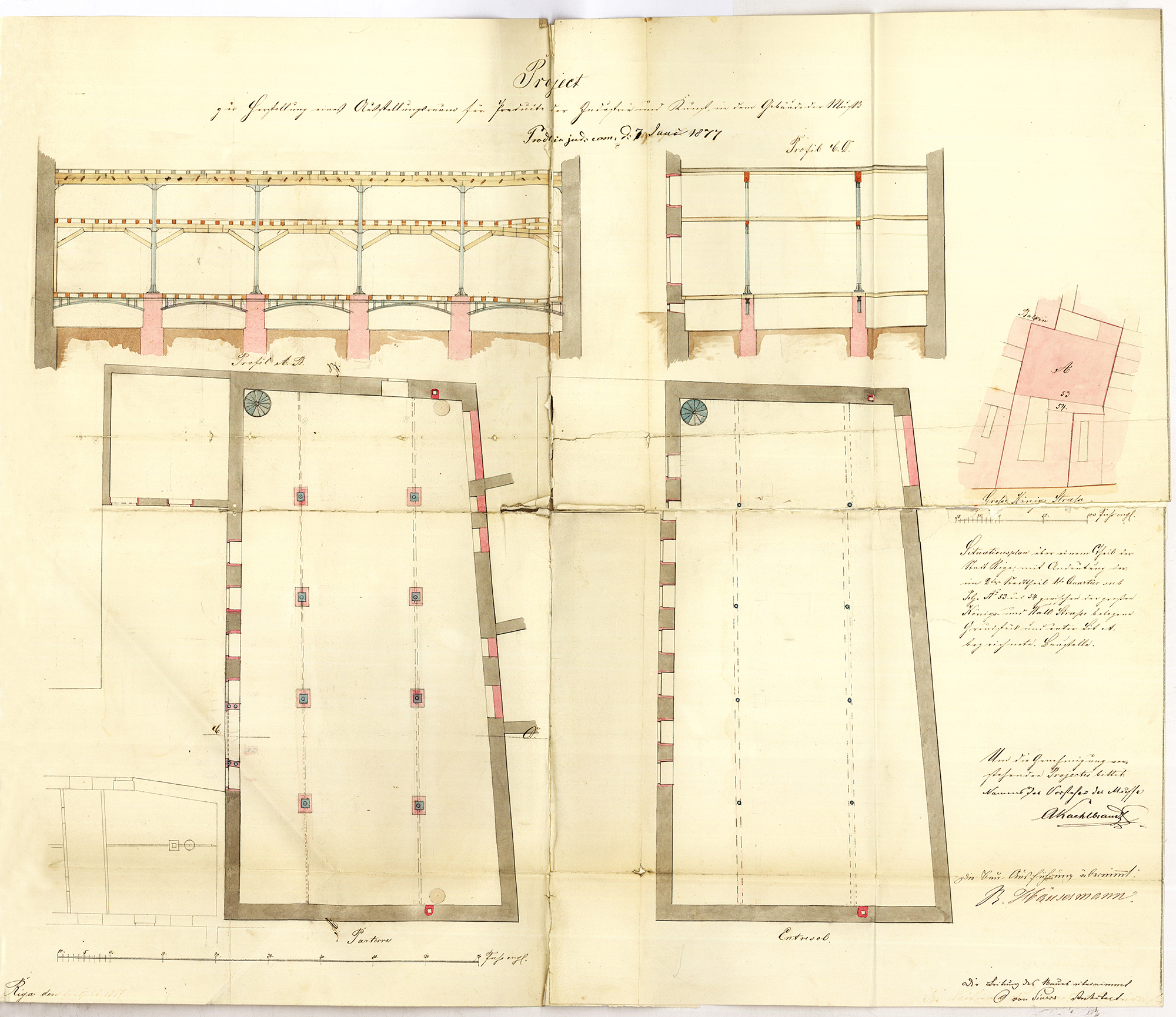 Historische Ansicht — Rigas Stadttheater, 1877
